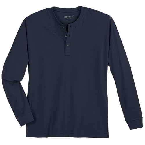Redfield Serafino Langarmshirt XXL Übergröße Navy, Größe:4XL von Redfield