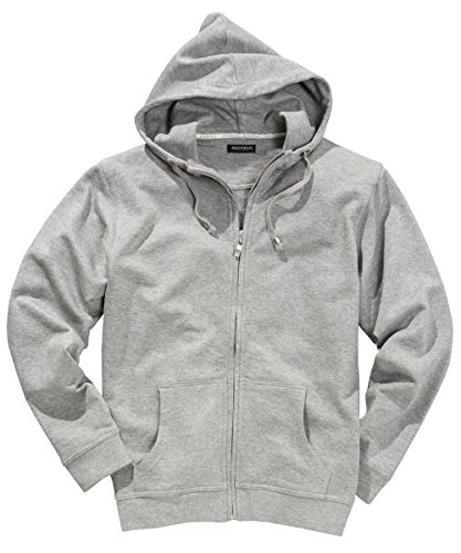 Redfield Sweatjacke mit Kapuze in Herrenübergröße in grau Melange, Größe:5XL von Redfield