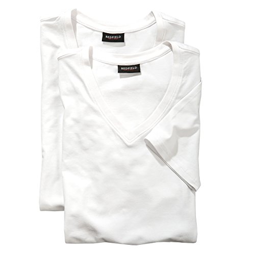 Redfield Weißes Doppelpack T-Shirt V-Ausschnitt XXL, Größe:6XL von Redfield