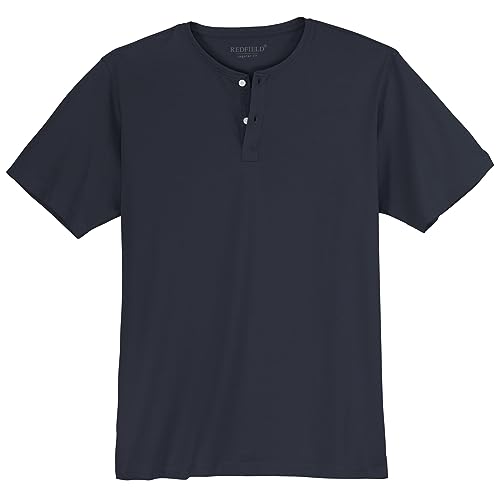 Redfield T-Shirt Navy mit Knopfleiste Übergröße, Größe:6XL von Redfield