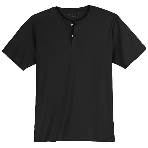 Redfield T-Shirt schwarz mit Knopfleiste Übergröße, Größe:3XL von Redfield