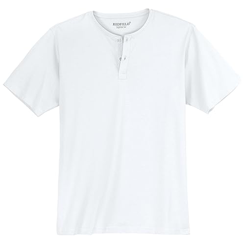 Redfield T-Shirt weiß mit Knopfleiste Übergröße, Größe:4XL von Redfield