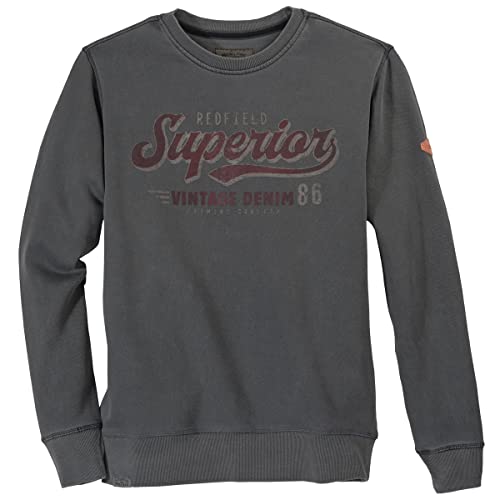 Redfield Übergrößen Sweatshirt grau Print Superior, Größe:7XL von Redfield