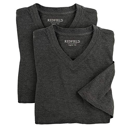 Redfield 2er-Pack XXL T-Shirts anthrazit Melange V-Neck, Größe:3XL von Redfield