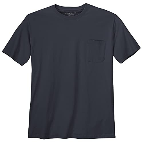 Redfield XXL Basic T-Shirt Jerry Navy Brusttasche, Größe:5XL von Redfield