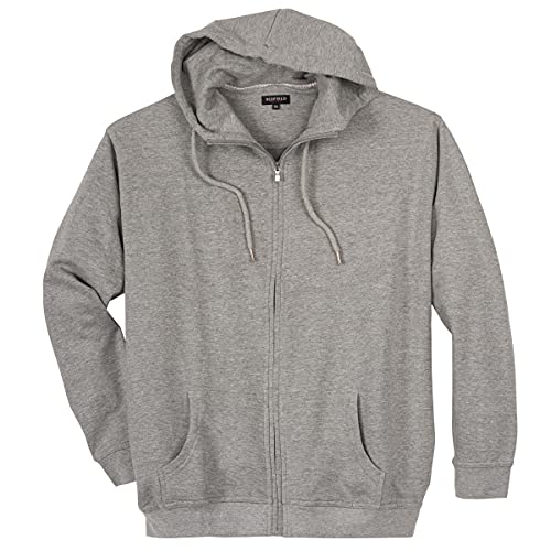 Redfield XXL Sweatjacke Herren hellgrau Melange, XL Größe:7XL von Redfield