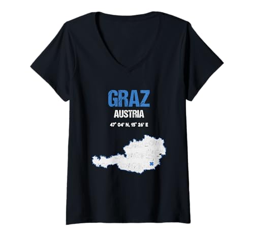 Damen Graz Österreich Stadt T-Shirt mit V-Ausschnitt von Redido Austria Cities