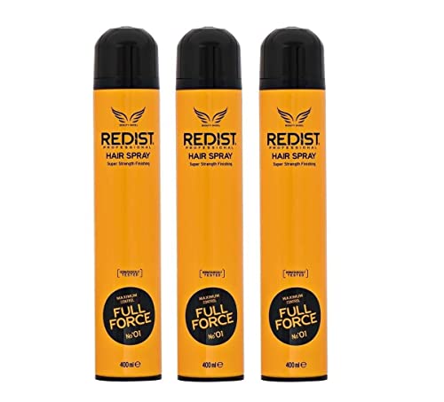 REDIST Haarspray Ultra Stark Full Force 3x 400 ml I Stylingspray für Damen & Herren I Haar-Spray für ultra starken Halt I ohne Verkleben I Ultra Strong Hairspray I für alle Haartypen | Sac Spreyi von Redist