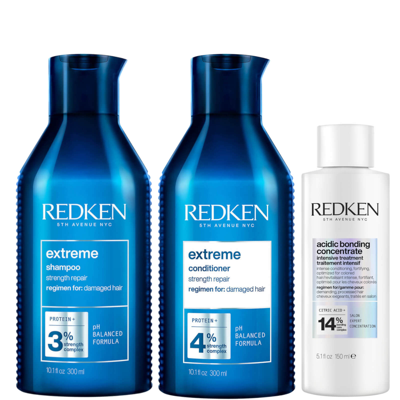 Redken Acidic Bonding Concentrate Intensive Pre-Treatment, Shampoo and Conditioner Bundle von Redken