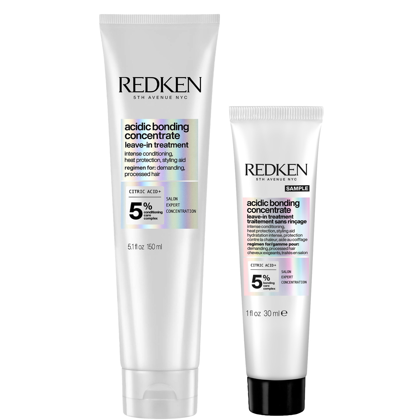 Redken Acidic Bonding Concentrate Leave-In Treatment 150ml with Travel Size Leave-In Treatment 30ml, Bond Repair Bundle von Redken