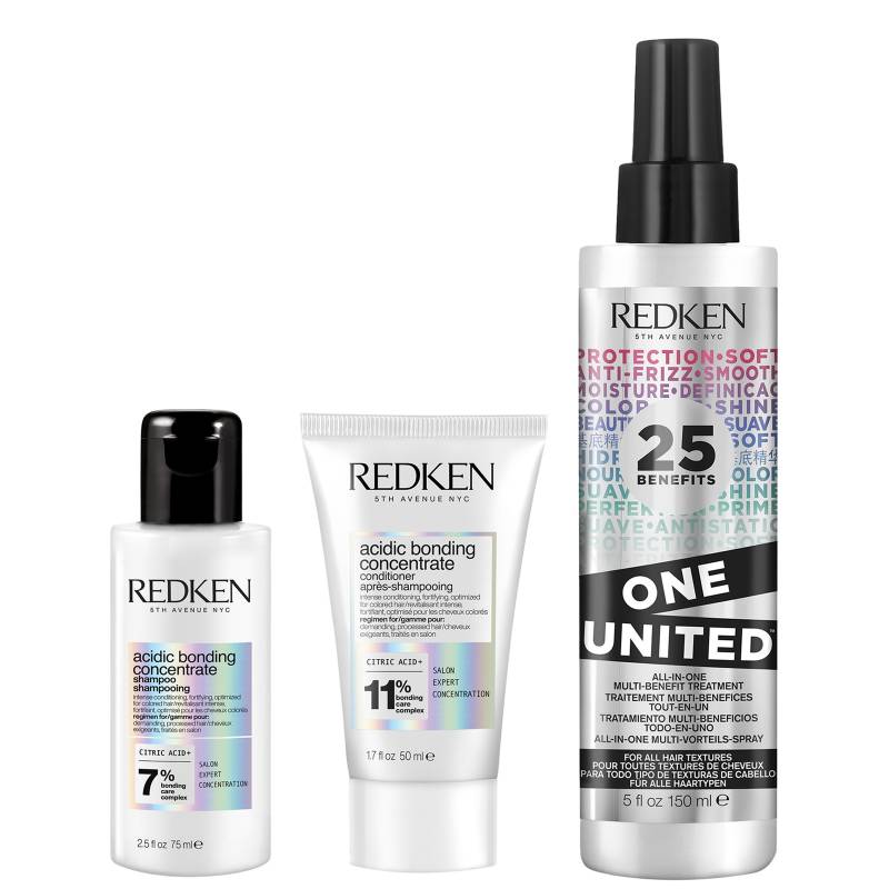 Redken Acidic Bonding Concentrate Shampoo and Conditioner with One United Spray Bundle for Healthy Looking Hair von Redken