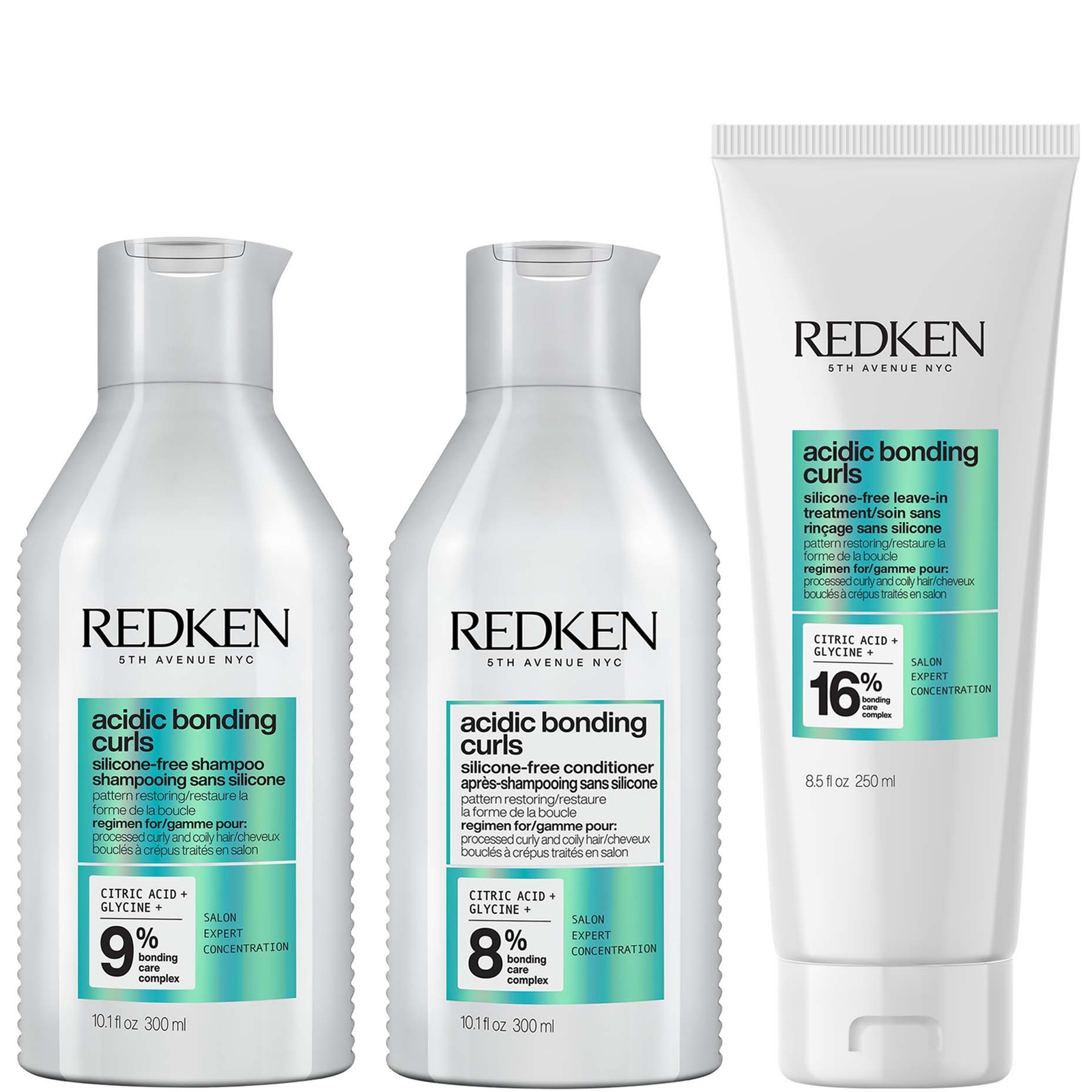 Redken Acidic Bonding Curls Silicone-Free Shampoo Conditioner and Leave-In Routine for Damaged Curls and Coils Redken Acidic Bonding Curls Silicone-Free Shampoo Conditioner and Leave-In Routine for Damaged Curls and Coils von Redken