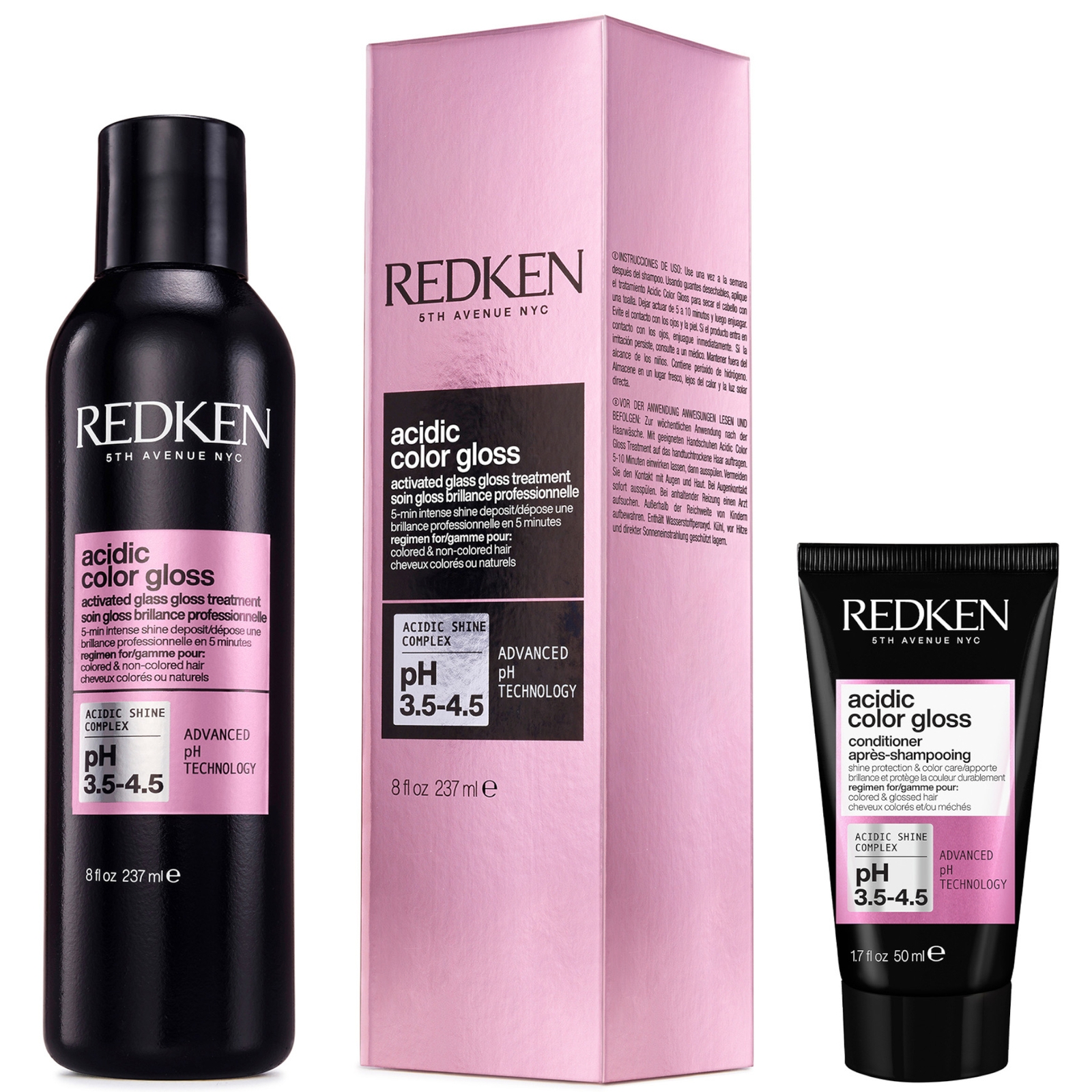 Redken Acidic Color Gloss Activated Glass Gloss Treatment 237ml and Conditioner Mini 50ml, Glass-Like Shine von Redken