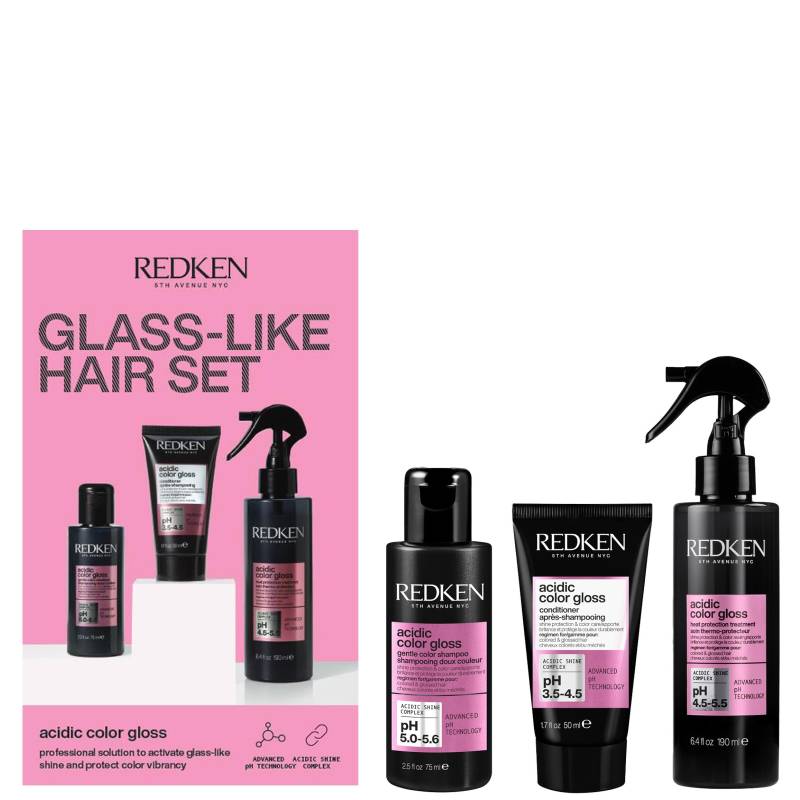 Redken Acidic Color Gloss Discovery Set, Heat Protection Hair Treatment 190ml, Shampoo 75ml , Conditioner 50ml von Redken