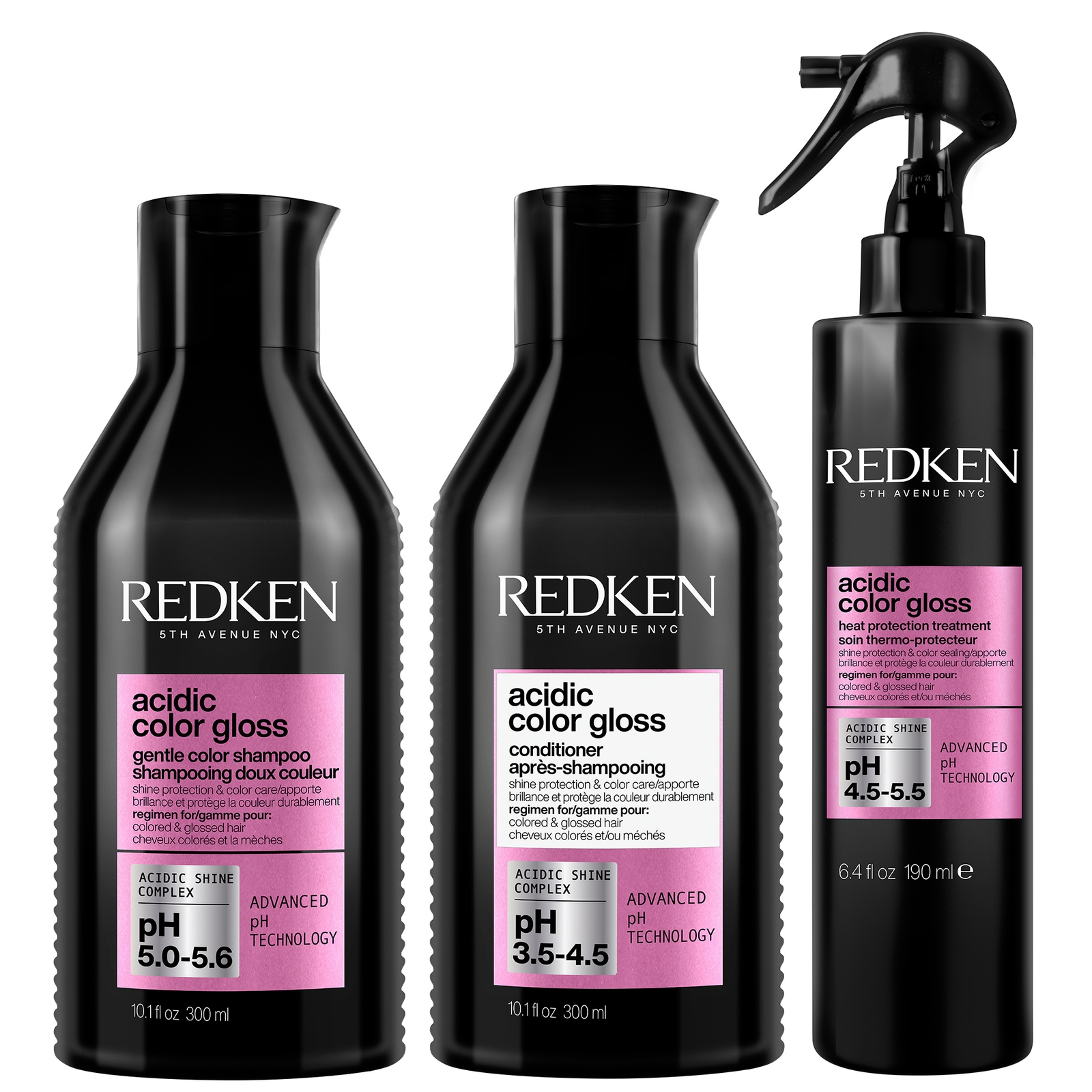 Redken Acidic Color Gloss Shampoo, Conditioner 300ml and Heat Protection Treatment 190ml Bundle Redken Acidic Color Gloss Shampoo, Conditioner 300ml and Heat Protection Treatment 190ml Bundle von Redken