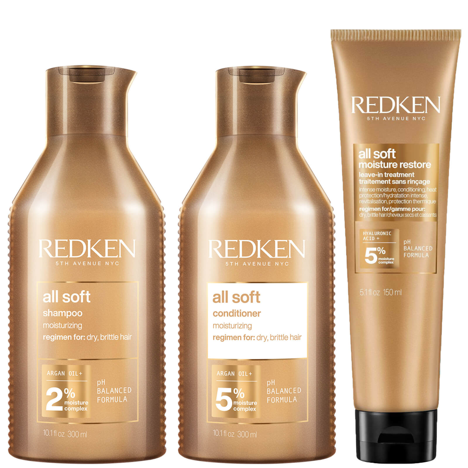 Redken All Soft Shampoo, Conditioner and Leave-in Routine for Dry Hair von Redken