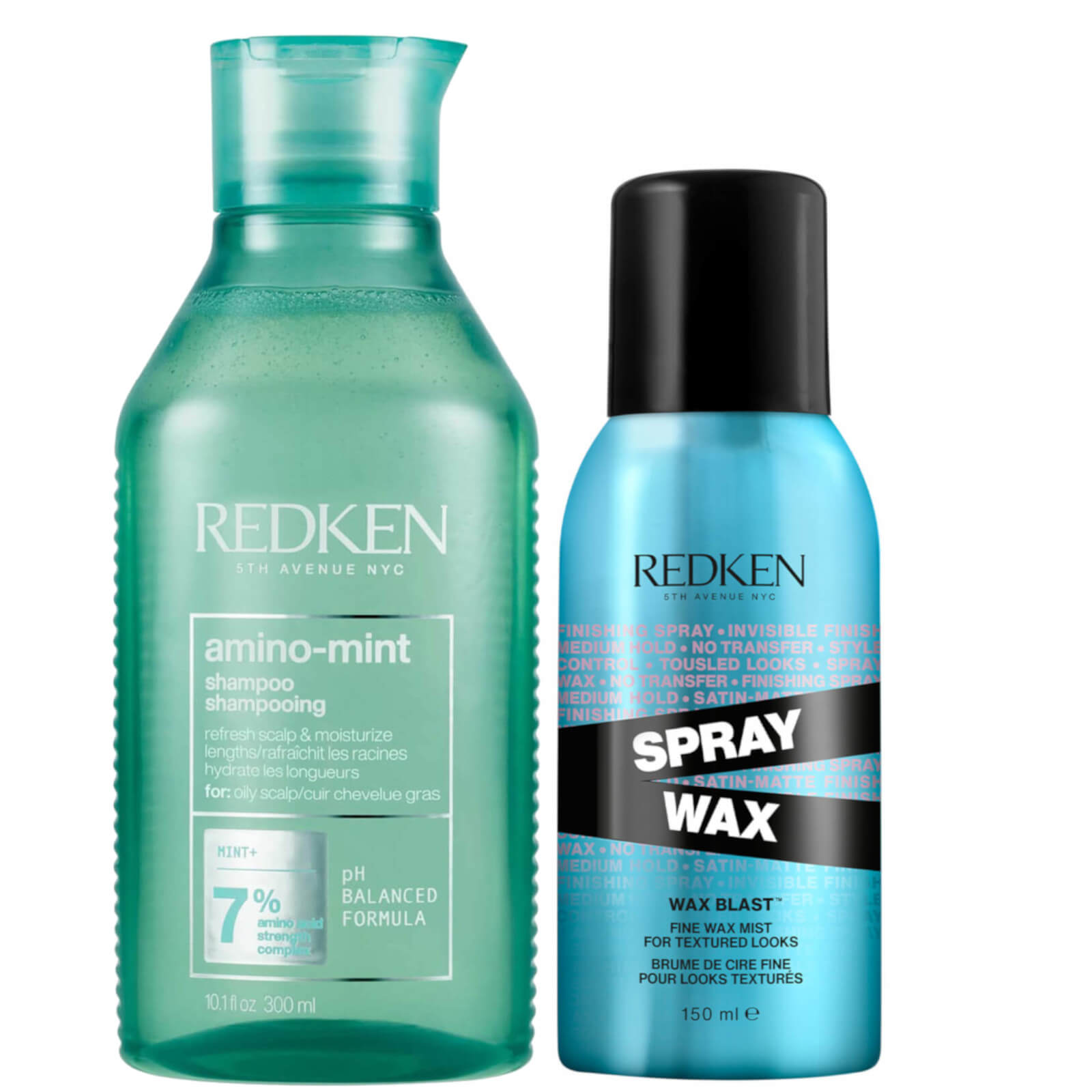 Redken Amino Mint for Oily Scalps and Finishing Hair Spray Wax for Body and Dimension Bundle von Redken