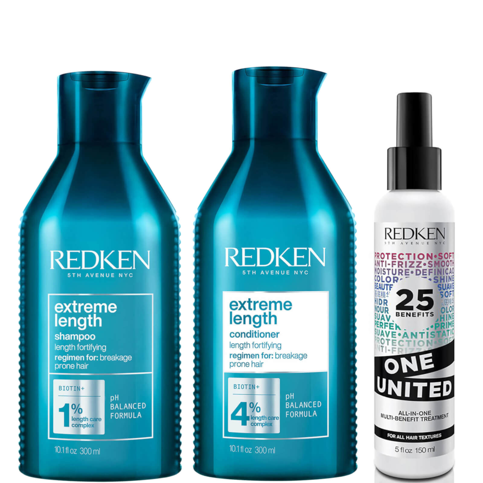 Redken Extreme Length Shampoo, Conditioner and One United Hair Bundle von Redken