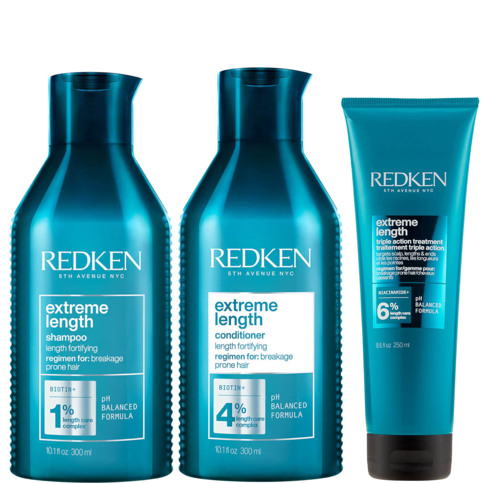 Redken Extreme Length Shampoo, Conditioner and Triple Action Treatment Mask Trio Bundle von Redken