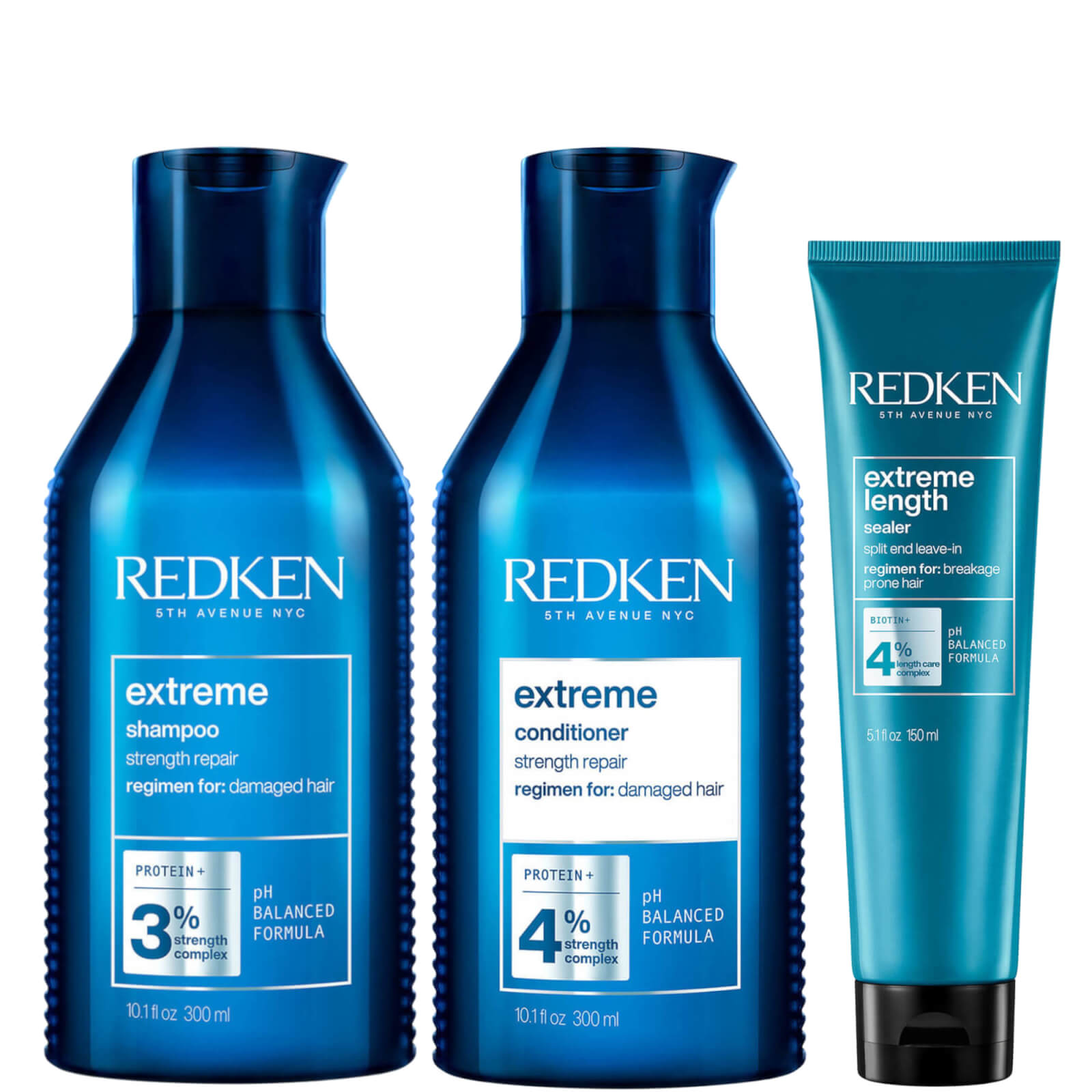 Redken Extreme Shampoo, Conditioner and Extreme Length Sealer Leave-in Treatment Bundle von Redken