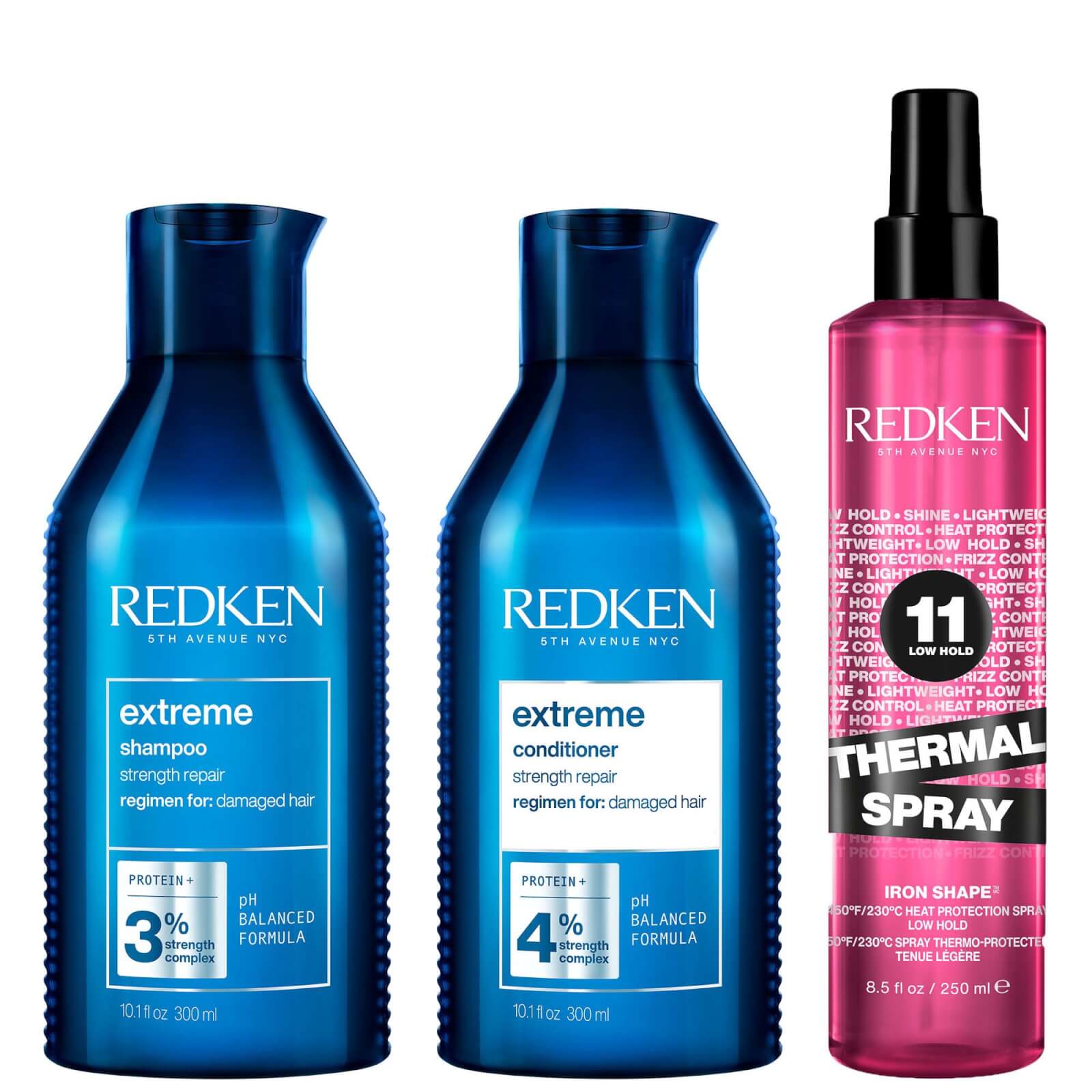 Redken Extreme Shampoo and Conditioner For Damaged Hair with Thermal Spray Heat Protector von Redken