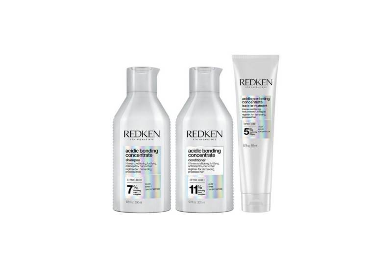 Redken Haarpflege-Set Acidic Bonding Concentrate Basis Bundle, 3-tlg., Shampoo, Conditioner, Maske von Redken