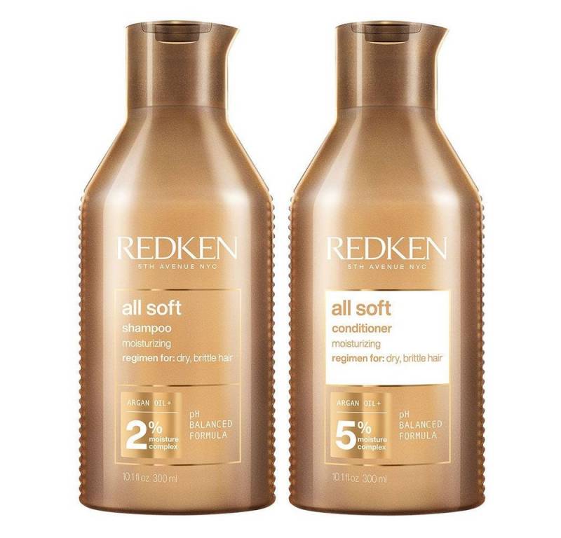 Redken Haarpflege-Set REDKEN All Soft Shampoo und Conditioner Set je 300 ml, 2-tlg. von Redken