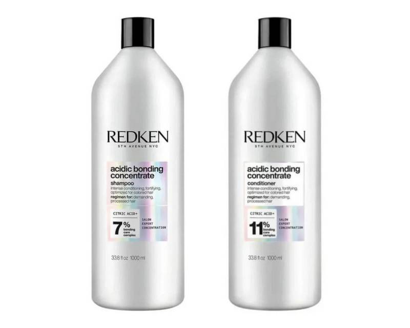 Redken Haarpflege-Set Redken Acidic Bonding Set Shampoo 1000ml + Conditioner 1000ml, 2-tlg., Hochkonzentrierte Bonding-Formel für stark geschädigtes Haar von Redken