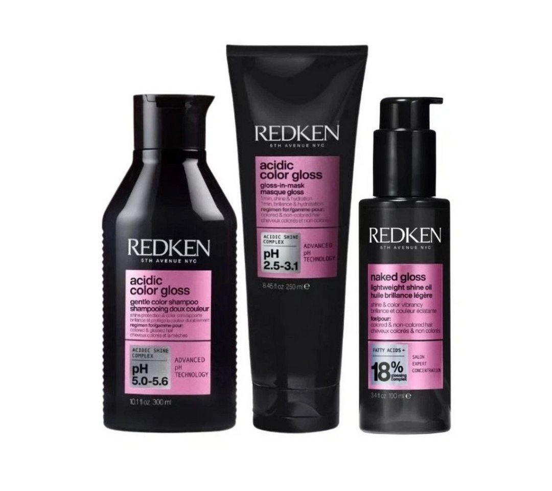 Redken Haarpflege-Set Redken Acidic Color Gloss 3er-Set Vorteilspack, 3-tlg. von Redken