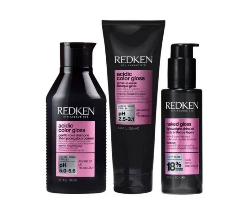 Redken Haarpflege-Set Redken Acidic Color Gloss 3er-Set Vorteilspack, 3-tlg. von Redken