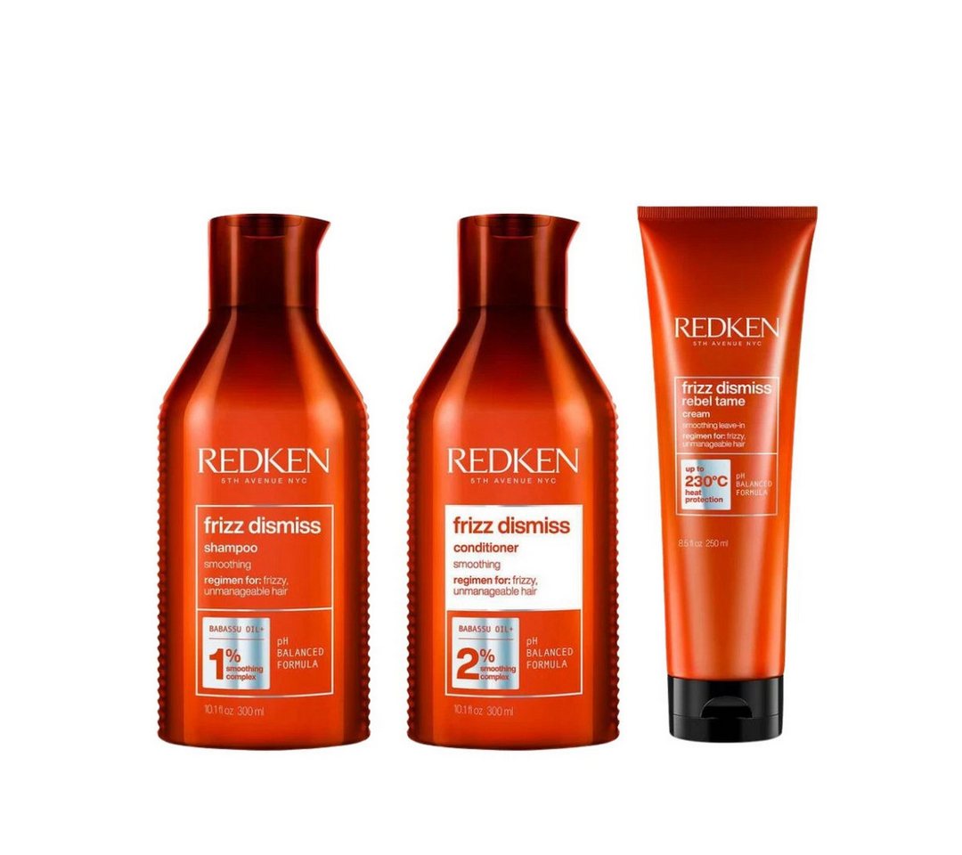 Redken Haarpflege-Set Redken Frizz Dismiss Set – Shampoo + Conditioner + Rebel Tame, 3-tlg. von Redken