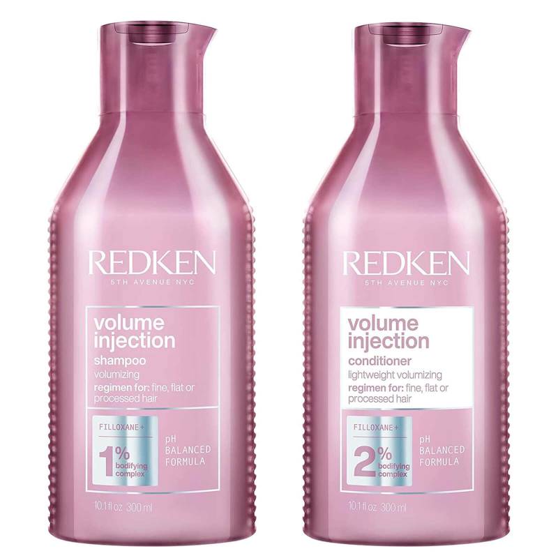 Redken Volume Injection Shampoo 300ml and Conditioner 300ml Set for Fine, Flat Hair, Adds Lift and Volume von Redken