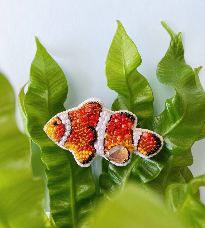 Brosche Fisch Nemo Handgemacht von RedketJewellery