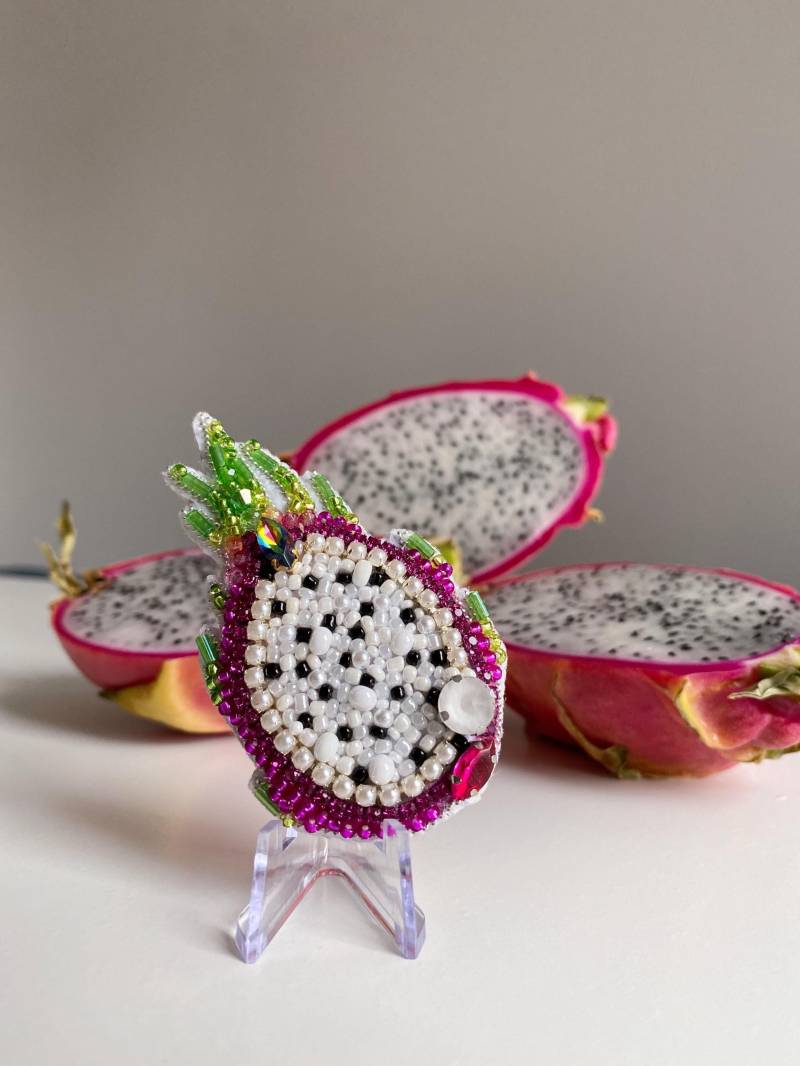 Brosche Pitahaya Aus Perlen Handgemacht Brosche Pitahaya Aus Perlen Handgemacht von RedketJewellery