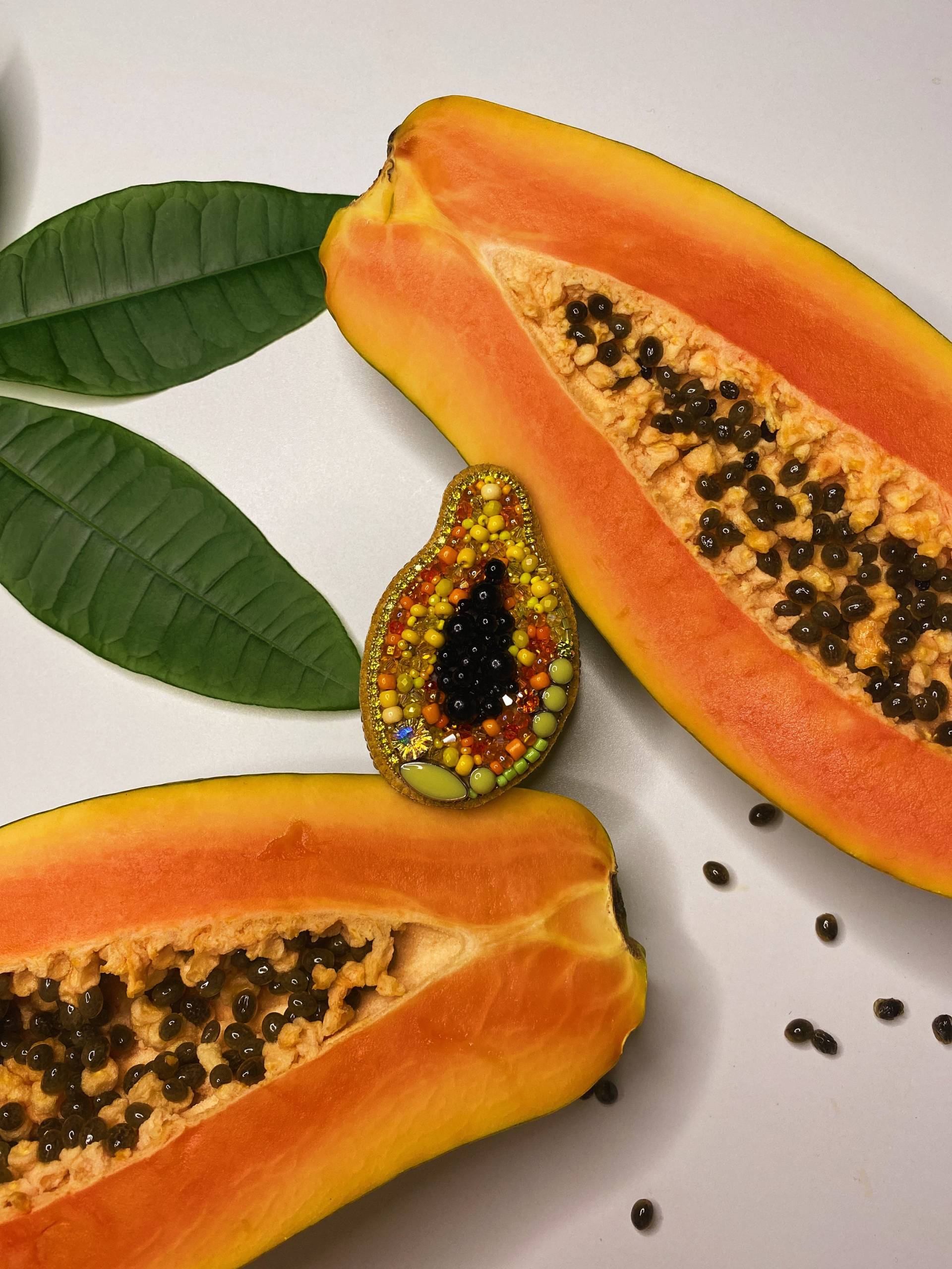 Fruit Brosche Papaya Handgemacht Fruit Brosche Papaya Handgemacht von RedketJewellery