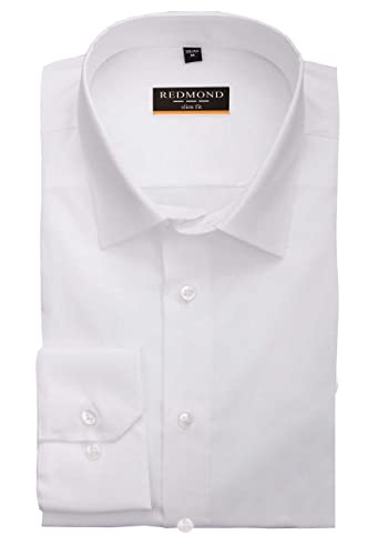 Redmond Businesshemd Uni Slim Fit 0 Weiss M von Redmond