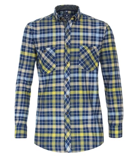 Redmond - Comfort Fit - Herren Flanell Hemd kariert (232145111), Größe:6XL, Farbe:Grün(60) von Redmond