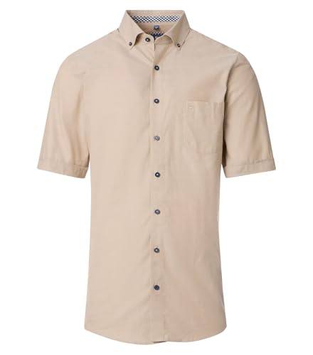 Redmond - Comfort Fit - Herren Freizeithemd Kurzarm (251055999), Größe:L, Farbe:Beige (200) von Redmond