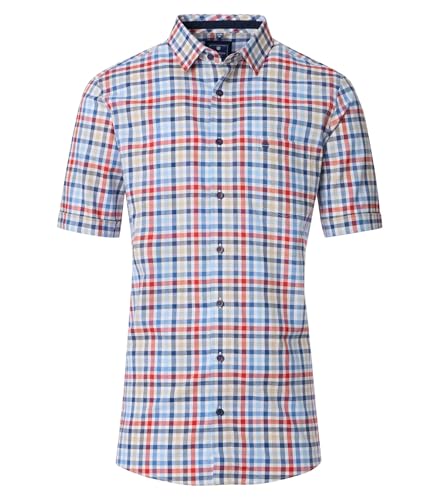 Redmond - Comfort Fit - Herren Freizeithemd Kurzarm (251070999), Größe:M, Farbe:Rot(50) von Redmond