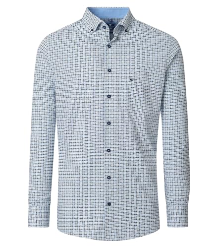 Redmond - Comfort Fit - Herren Freizeithemd Langarm Hemd (252010111), Größe:4XL, Farbe:Blau(100) von Redmond