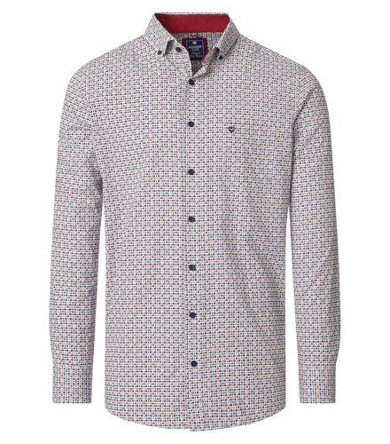 Redmond - Comfort Fit - Herren Freizeithemd Langarm Hemd (252010111), Größe:5XL, Farbe:Rot(500) von Redmond