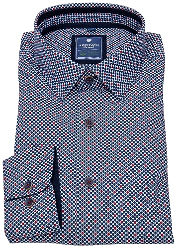 Redmond - Comfort Fit - Herren Hemd Langarm (232060111), Größe:5XL, Farbe:Rot(50) von Redmond