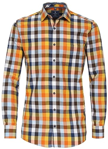 Redmond - Comfort Fit - Herren Hemd kariert (232070111), Größe:4XL, Farbe:Gelb(40) von Redmond