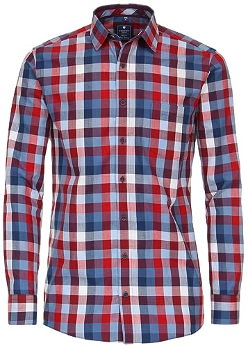 Redmond - Comfort Fit - Herren Hemd kariert (232070111), Größe:5XL, Farbe:Rot(50) von Redmond