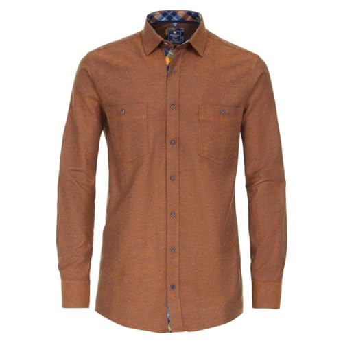 Redmond - Comfort Fit - Herren Langarm Hemd (232140111), Größe:XXL, Farbe:Orange (210) von Redmond