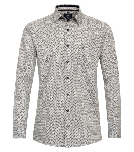 Redmond Freizeithemd Druck Modern Fit Braun XL von Redmond
