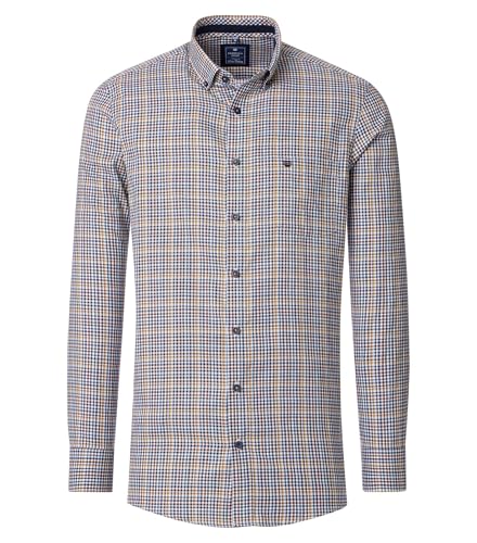 Redmond Freizeithemd kariert Comfort Fit Gelb 3XL von Redmond