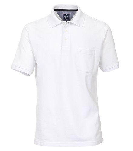 Redmond Herren Piquee Polo-Shirt Unifarben 100% Baumwolle,Weiß(0),L von Redmond