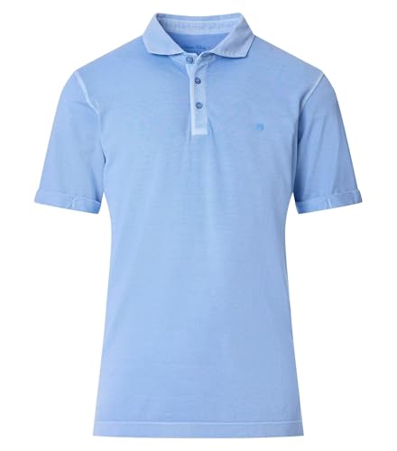 Redmond Herren Poloshirt Casual Fit Polo Kurzarm Einfarbig Hellblau, Größe:L von Redmond