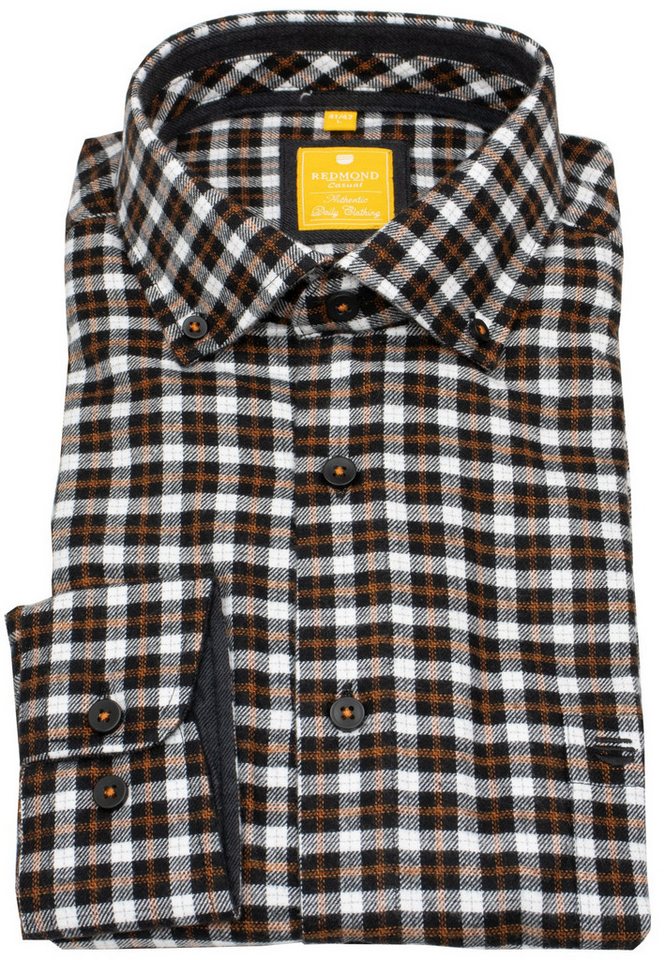 Redmond Karohemd leicht tailliert Button-Down-Kragen von Redmond